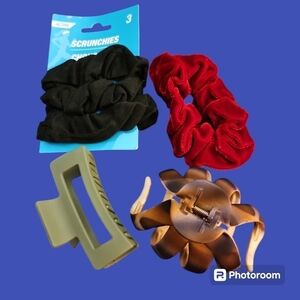 3/$30 Assorted Scrunchies and Hair Claws